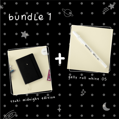 Tsuki 'Midnight Edition' Black Page Bullet Journal ☾