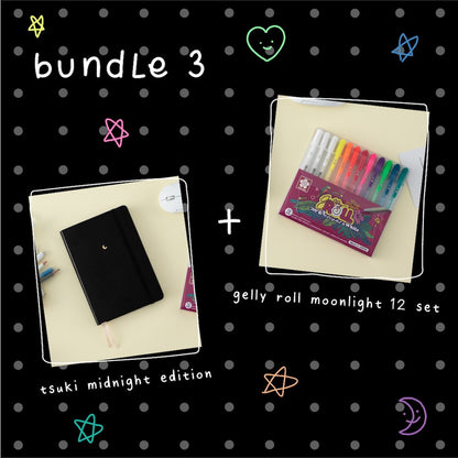 Tsuki 'Midnight Edition' Black Page Bullet Journal ☾