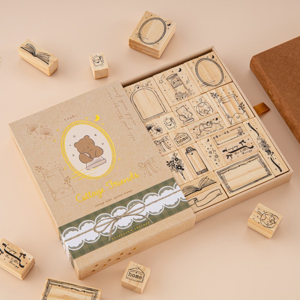 Tsuki ‘Cottage Friends’ Bullet Journal Stamp Set ☾