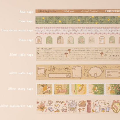 Tsuki ‘Cottage Friends’ Washi Tape Set ☾