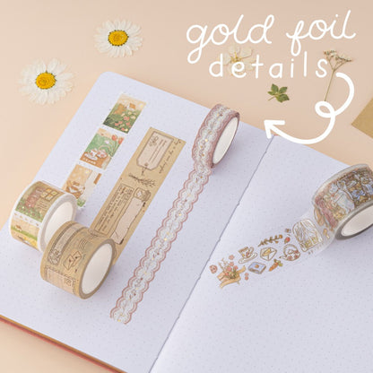 Tsuki ‘Cottage Friends’ Washi Tape Set ☾