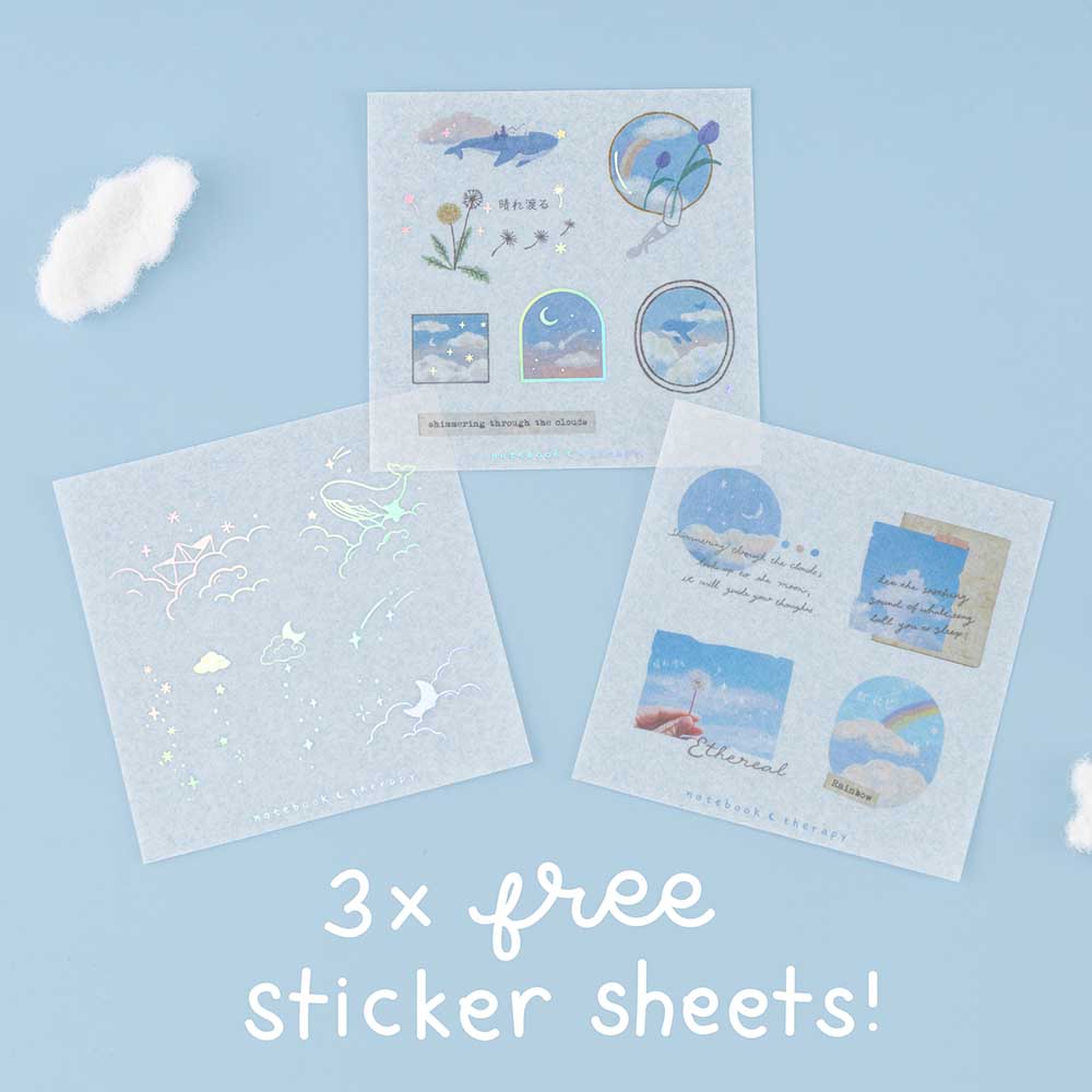 Tsuki ‘Cloud Dreamland’ Holographic Washi Tape Set ☾