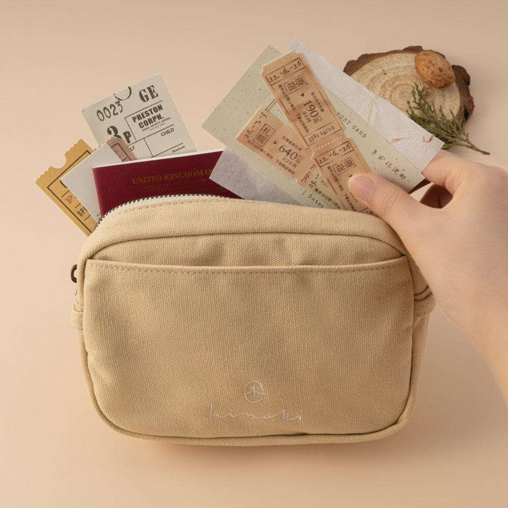Hinoki - Cream Canvas Travel Pouch